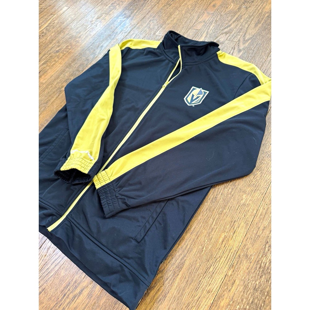 Las Vegas Golden Knights Circe Track Jacket Mens Medium M Black Gold Station NHL